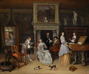 Fantasy Interior Jan Steen -nel és Gerrit Schouten családjával